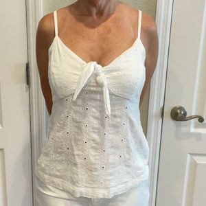 Eyelet lace tank top